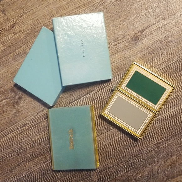 Tiffany & Co. Double Deck of Playing Cards Tiffany Blue Green Grey Velvet Box - Picture 2 of 16